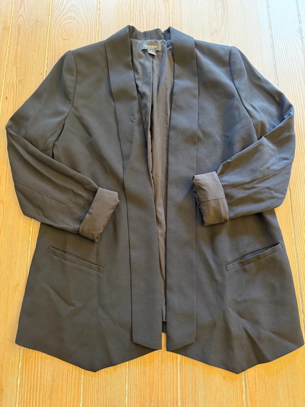 Halogen Black Open-Front Blazer